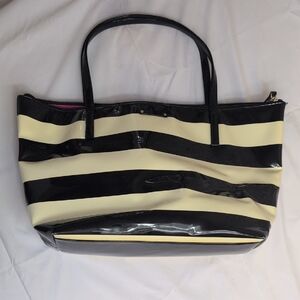 Kate Spade Black and Cream Striped Tote Bag